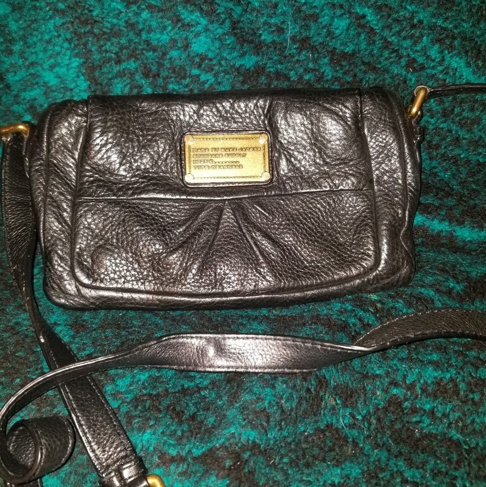 Marc By Marc Jacobs Black Crossbody Bag with Gold Accents